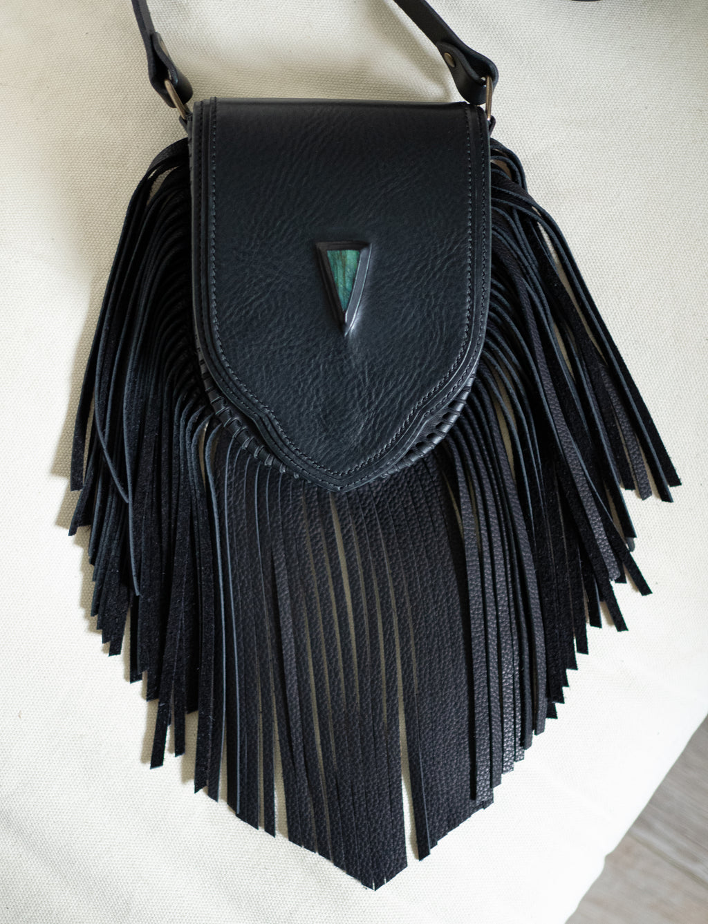 labradorite fringe bag.